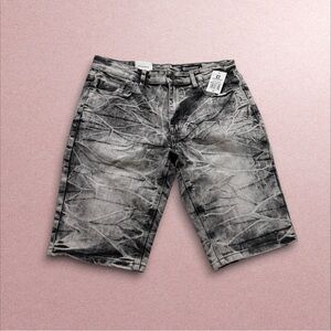 SouthPole Shorts Men’s 30 Marble Gray Black Denim Slim New